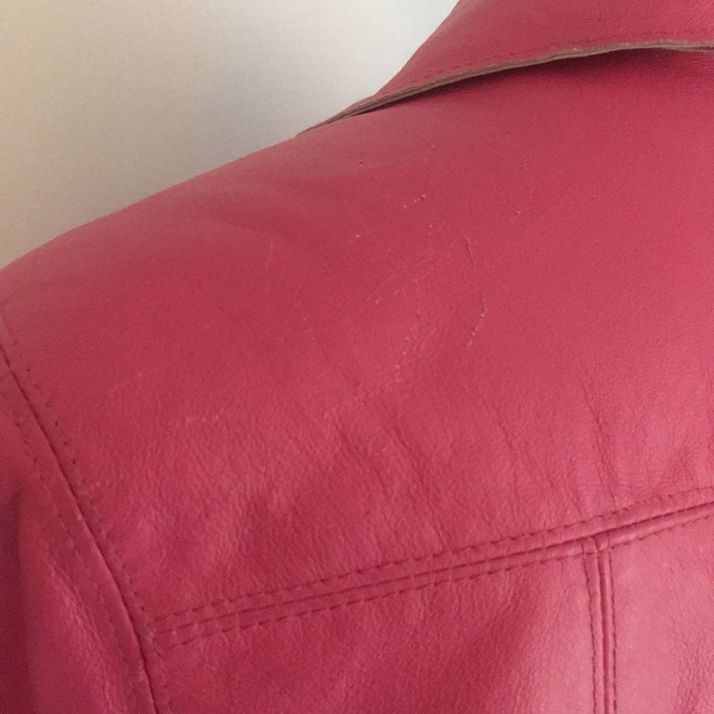 Vintage pink Leather Jacket Size Medium - Picture 3 of 6